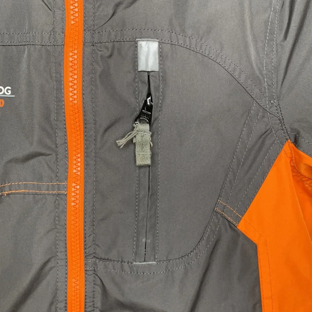 LONDON FOG Jacket Gray Orange Zip Front Zip Pockets Hood Boys Medium 10-12